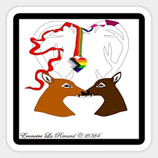 Valentine's Day with gay deer Sticker